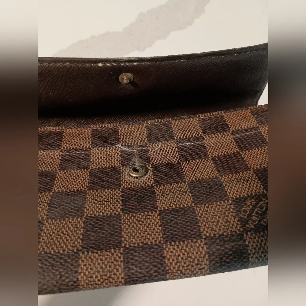 Authentic Louis Vuitton Damier Ebene Josephine Long Bifold Wallet